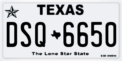 TX license plate DSQ6650