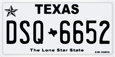 TX license plate DSQ6652
