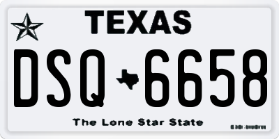 TX license plate DSQ6658
