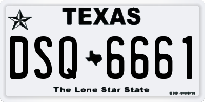 TX license plate DSQ6661