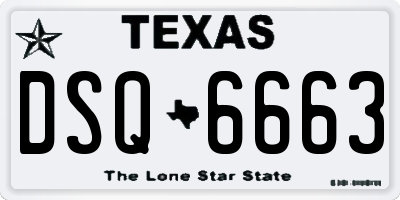 TX license plate DSQ6663