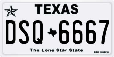 TX license plate DSQ6667