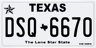 TX license plate DSQ6670