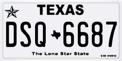 TX license plate DSQ6687