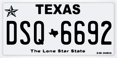 TX license plate DSQ6692
