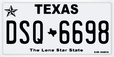 TX license plate DSQ6698