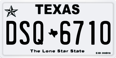 TX license plate DSQ6710