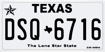 TX license plate DSQ6716