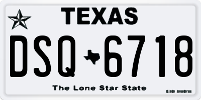 TX license plate DSQ6718