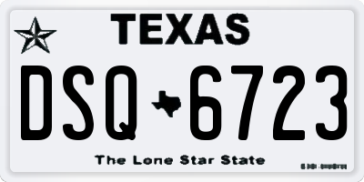 TX license plate DSQ6723
