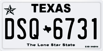 TX license plate DSQ6731