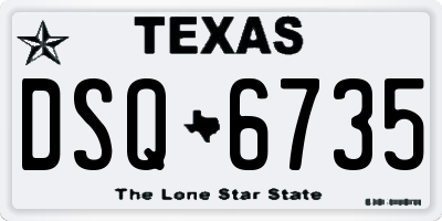 TX license plate DSQ6735