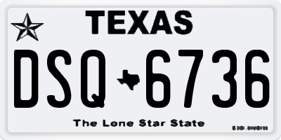 TX license plate DSQ6736