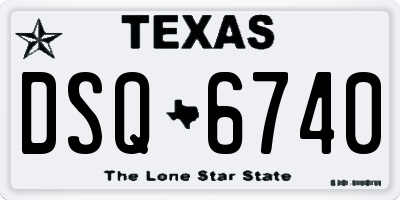 TX license plate DSQ6740