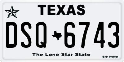 TX license plate DSQ6743