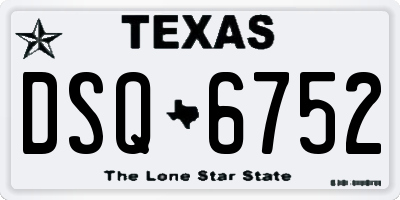 TX license plate DSQ6752