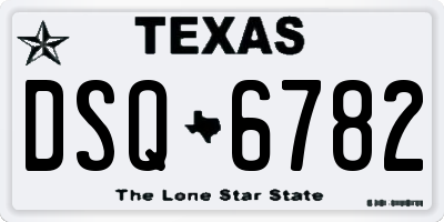 TX license plate DSQ6782