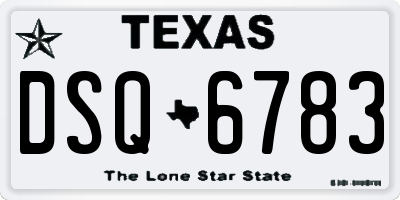 TX license plate DSQ6783