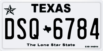 TX license plate DSQ6784