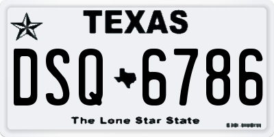 TX license plate DSQ6786