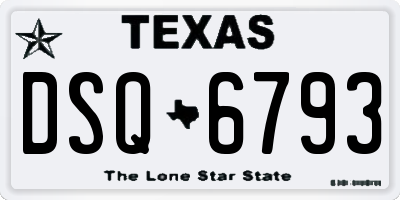 TX license plate DSQ6793