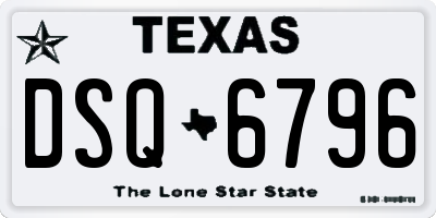 TX license plate DSQ6796