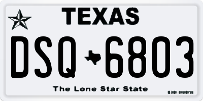 TX license plate DSQ6803