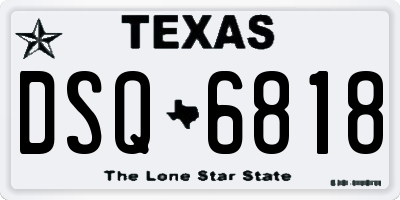 TX license plate DSQ6818