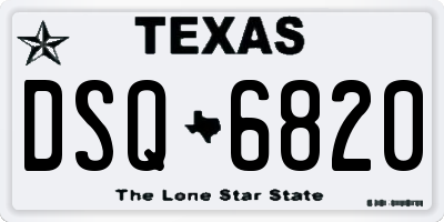 TX license plate DSQ6820