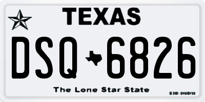 TX license plate DSQ6826