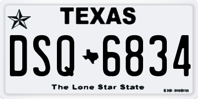 TX license plate DSQ6834