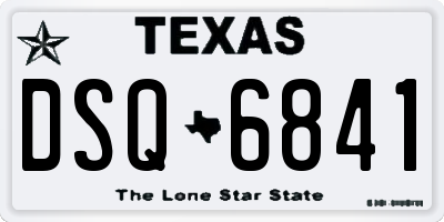 TX license plate DSQ6841