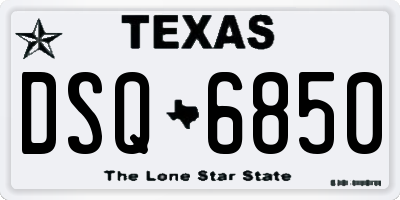 TX license plate DSQ6850