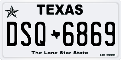 TX license plate DSQ6869