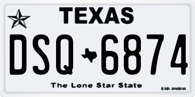 TX license plate DSQ6874