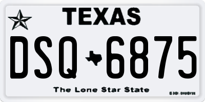TX license plate DSQ6875