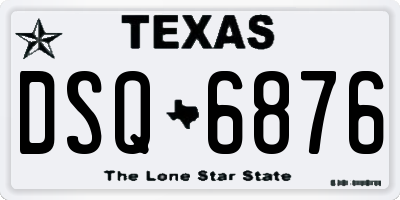 TX license plate DSQ6876