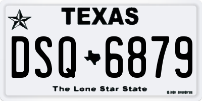 TX license plate DSQ6879