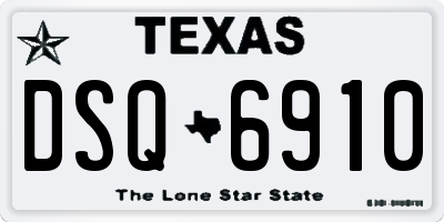 TX license plate DSQ6910