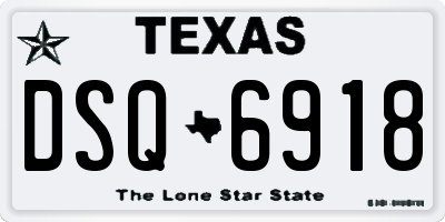 TX license plate DSQ6918