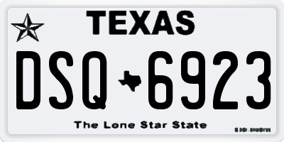 TX license plate DSQ6923
