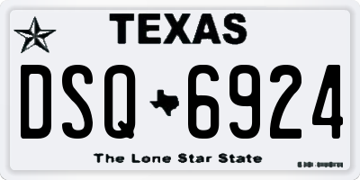 TX license plate DSQ6924