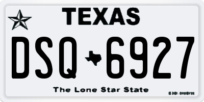 TX license plate DSQ6927