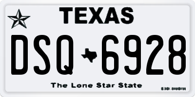 TX license plate DSQ6928