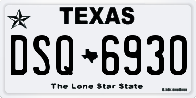 TX license plate DSQ6930