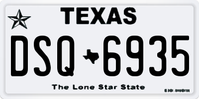 TX license plate DSQ6935