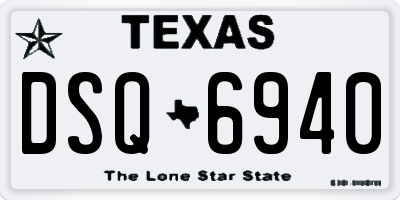TX license plate DSQ6940