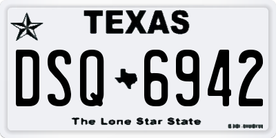 TX license plate DSQ6942