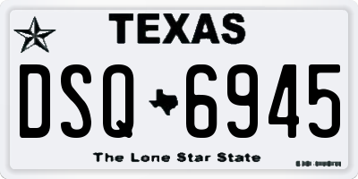 TX license plate DSQ6945