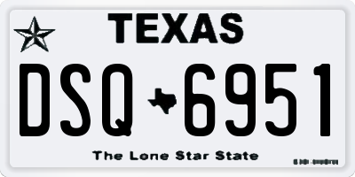 TX license plate DSQ6951
